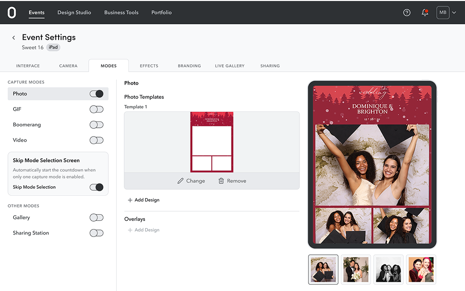 Preview personalisation